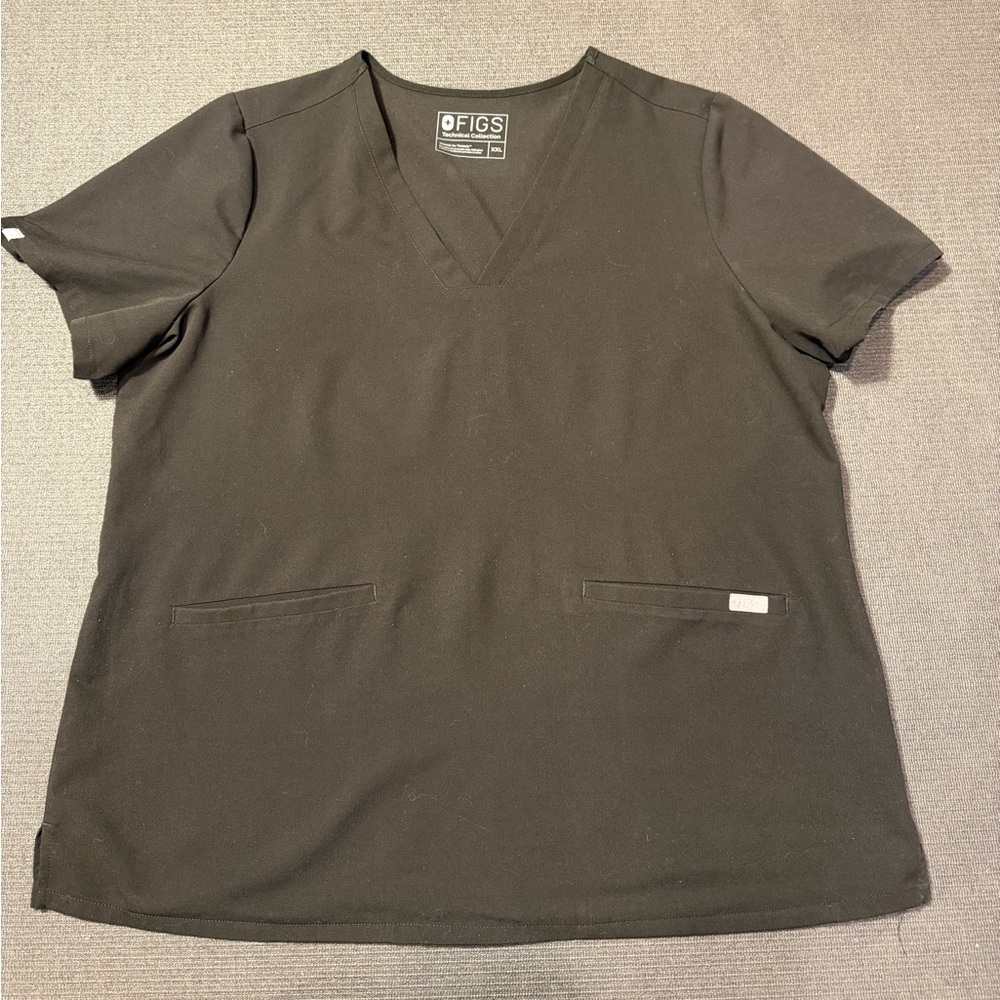 Figs Casma Three-Pocket Scrub Top Black Sizeā XXL